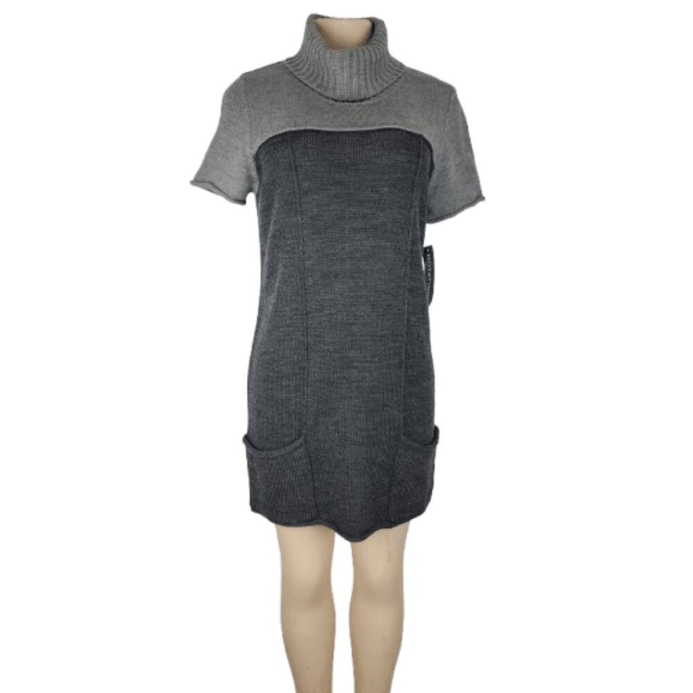 Notations women's two tone gray turtleneck dress size M